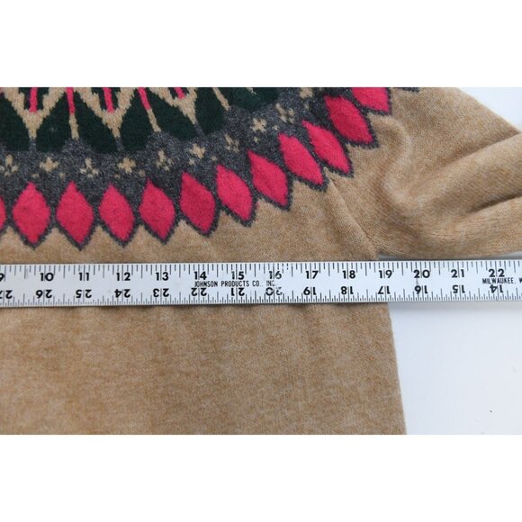 CeCe “Fair Isle” Heather Nordic Knit Sweater Camel Pink Camel Preppy Size XS - Picture 8 of 11